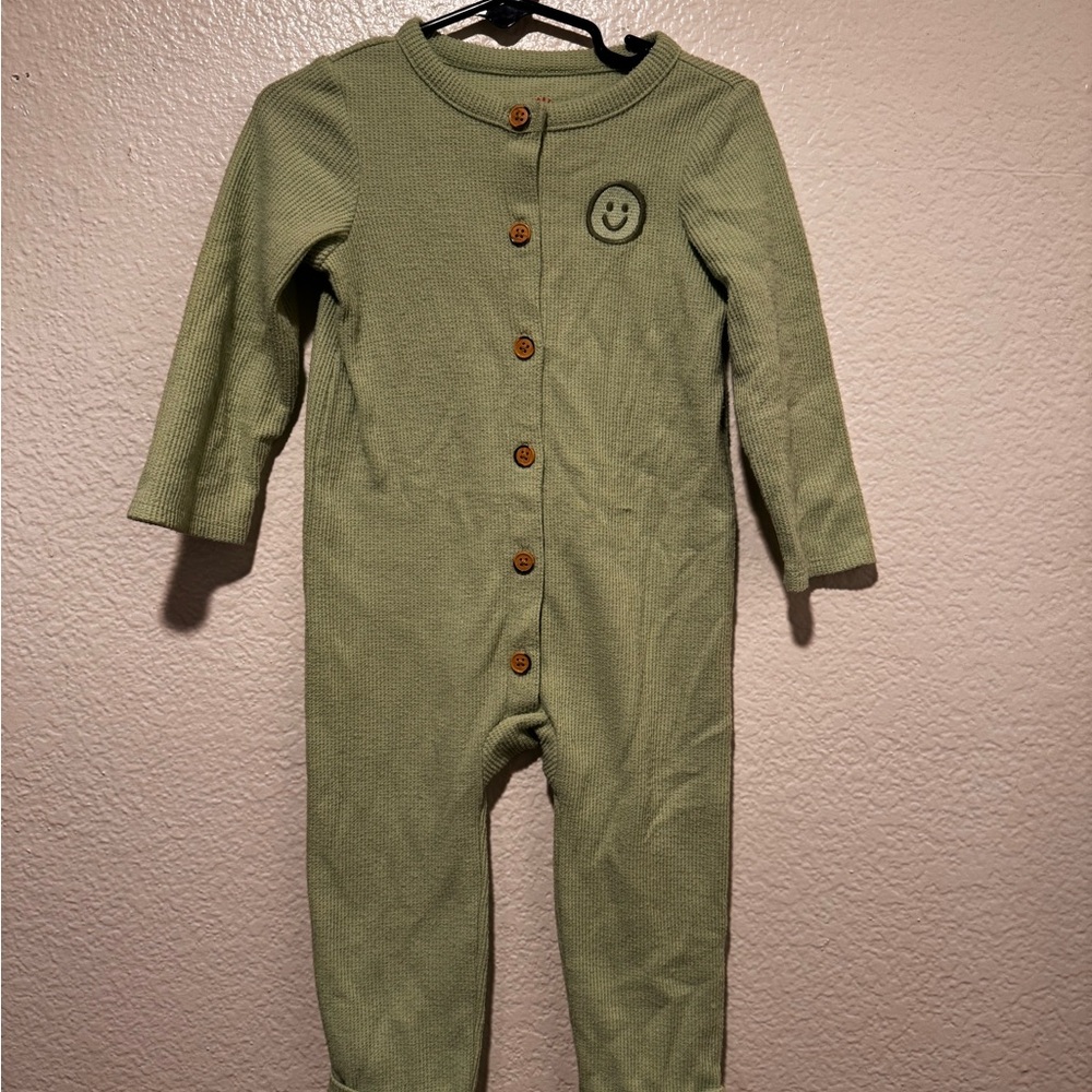 Cat & Jack Green Bodysuit with Long Sleeves